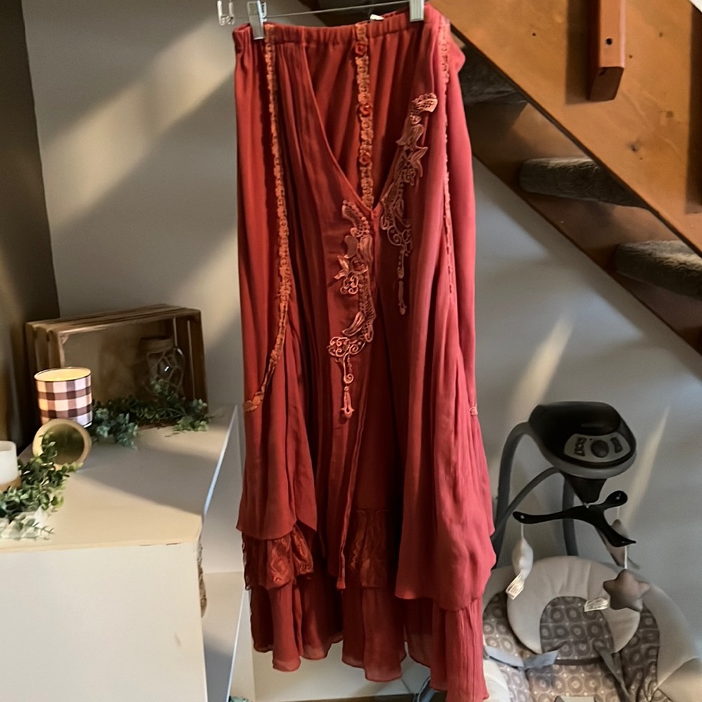 Rust orange skirt